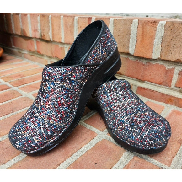 Sanita The Original Danish Clogs Multicolor Leather Women's Shoes Size 39 8-8.5 - Picture 1 of 6
